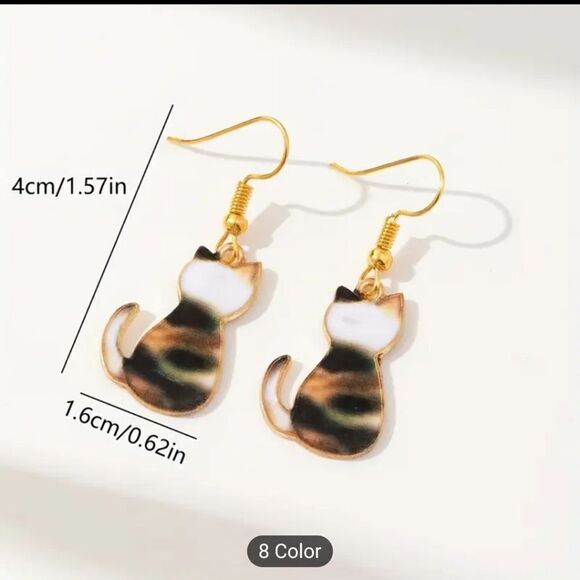 Cat dangle earrings - Picture 5 of 6